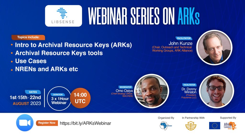 3-Part Webinars on the use of ARKs to preserve knowledge